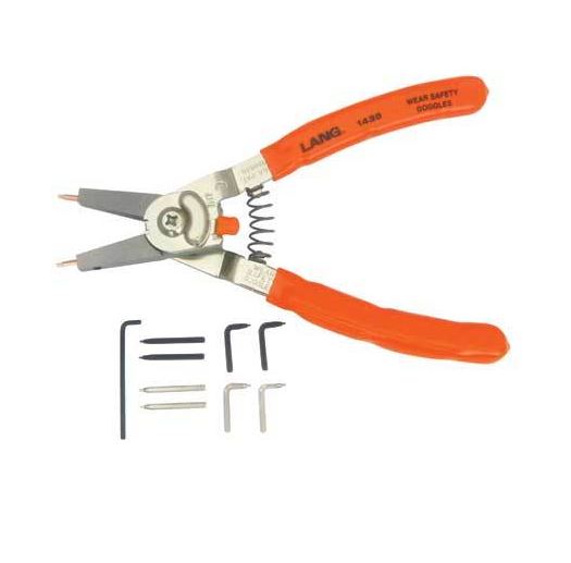 9” Quick Switch Retaining Ring Pliers with Adjustable Stop and Tip kit
