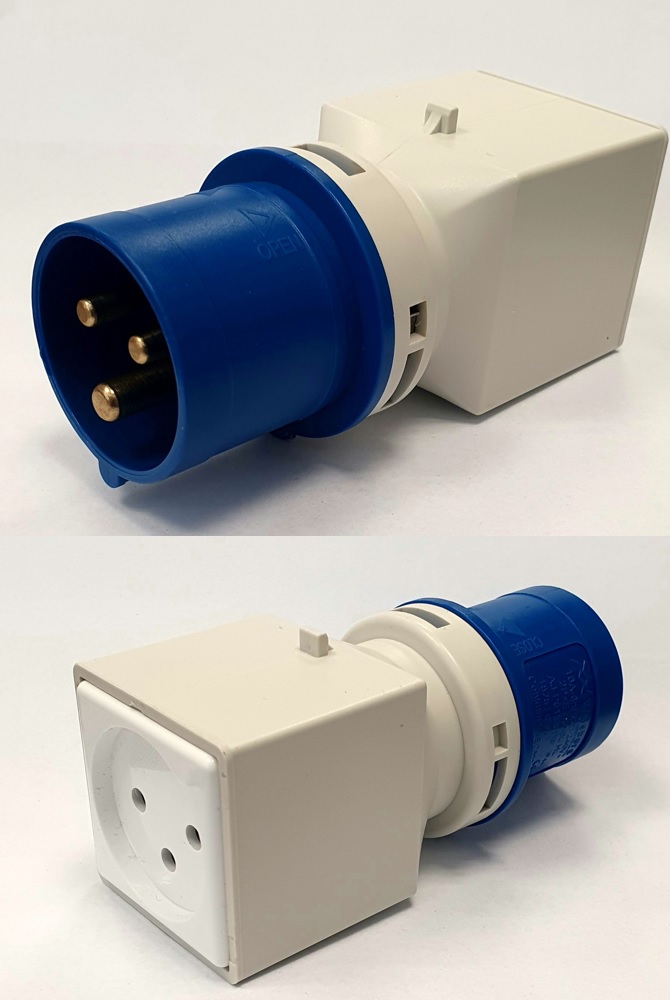Electrical Adaptor CEE 3x16A to Standard Israeli Plug