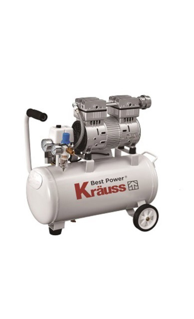 קראוס KRAUSS KR-2005S - מדחס חשמלי שקט ללא שמן 24 ליטר, 2 כ"ס