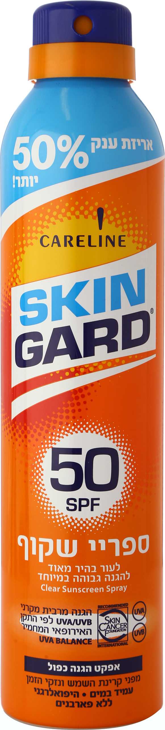 ספריי שקוף לעור בהיר מאוד 50 spf
